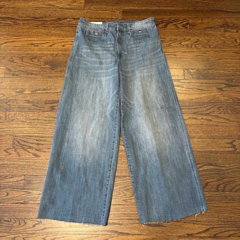 H&M High Waist Wideleg Ankle Length Sailor Jeans